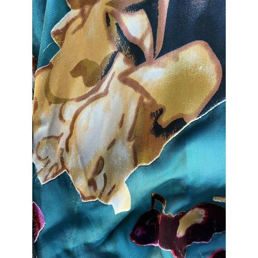 $273 RAT & BOA Designer Green Floral Semi Sheer Issey Blouse SOLD OUT XS V Neck - Picture 7 of 12